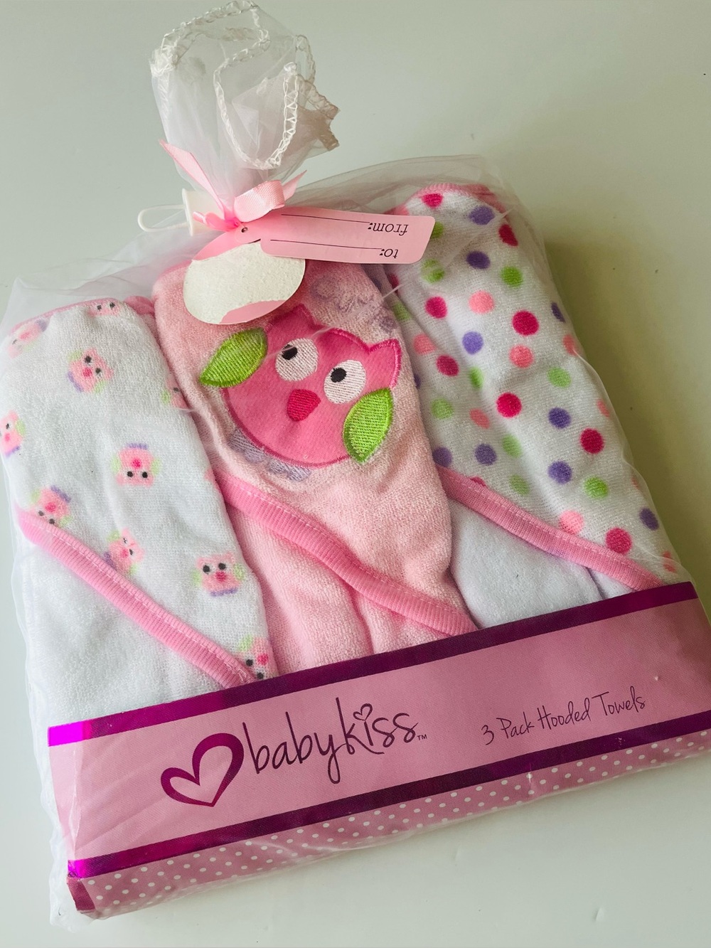 Baby Kiss • NWT Pink Hooded Baby Hooded Towels - 3 Pack